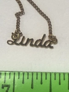 Lote vintage de 2 collar y pulsera con nombre “Linda” - Imagen 1 de 7