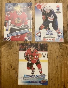 TYLER MOTTE  3 CARD LOT: “YOUNG GUNS CANVAS", USA WJ, “AMERICA’S ROOKIES” - Picture 1 of 9