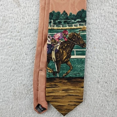 Corbata de seda Robert Talbott de colección para carreras de caballos ecuestres W3,75 L:55" Foto 1 de 4