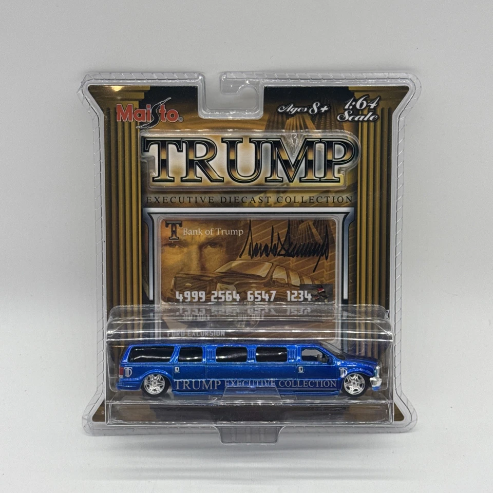 Maisto Donald Trump Excutive Collection Ford Excursion 2006 1/64 diecast azul Foto 1 de 4