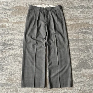 Margaret Howell Wide Leg Pleated Trouser Grey Check Stripe Relaxed Mainline UK16 - Picture 1 of 13