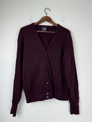 Cárdigan Suéter Botones Vintage Cypress Links Para Hombre Grande Borgoña Abuelo EE. UU. Foto 1 de 4