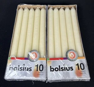 BOLSIUS 10 Packs Unscented 9.5” Off White Household Dinner Candles 7.5 Hour New - Picture 1 of 5