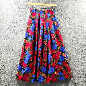 Vintage Fletcher Jones Womens A-line Midi Skirt Size 8 Red Blue Floral Liberty - Picture 1 of 14