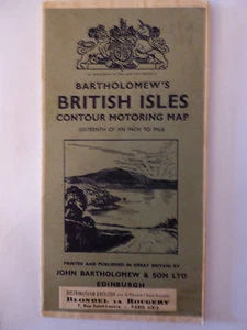 Grande carte iles britanniques Bartholomew's , blondel rougery 1952 - Foto 1 di 5