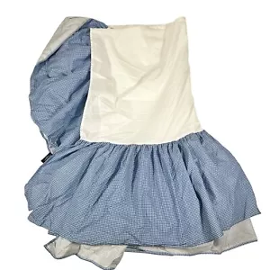 Vintage Ralph Lauren WENDY BLUE Small Gingham Cotton Bed Skirt Full Double Size - Picture 1 of 11