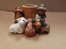 Vintage Style Studio Pottery Nativity Candle Holder