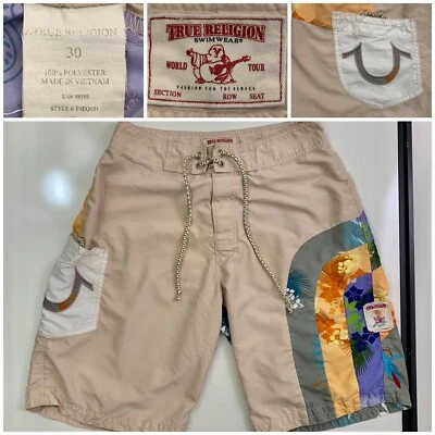Traje de baño True Religion para hombre Bañador Board Shorts Surf Floral Tropical Talla 30 Foto 1 de 4