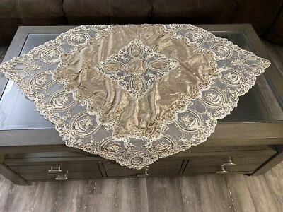 home decor table covers 4 pieces set Velvet Embroidered Shine Handmade - Image 1 of 4