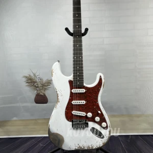 Guitarra eléctrica White Aged Custom reliquias pesadas diapasón palo de rosa envío rápido - Imagen 1 de 14