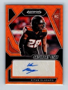 2024 Panini Prizm Draft Picks Autographs Orange Wave #20 Kitan Oladapo SN 75/75 - Picture 1 of 2