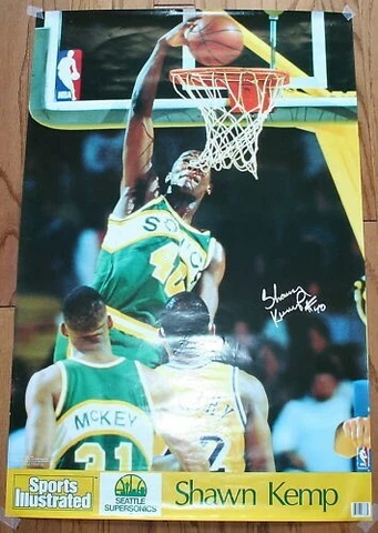 Shawn Kemp NBA Sports Illustrated 1991 Poster Cover
