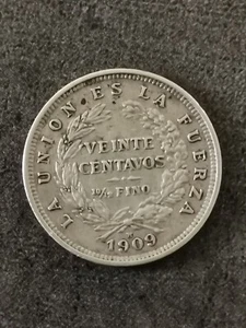 20 CENTAVOS 1909 BOLIVIE ARGENT / BOLIVIA SILVER - Picture 1 of 2