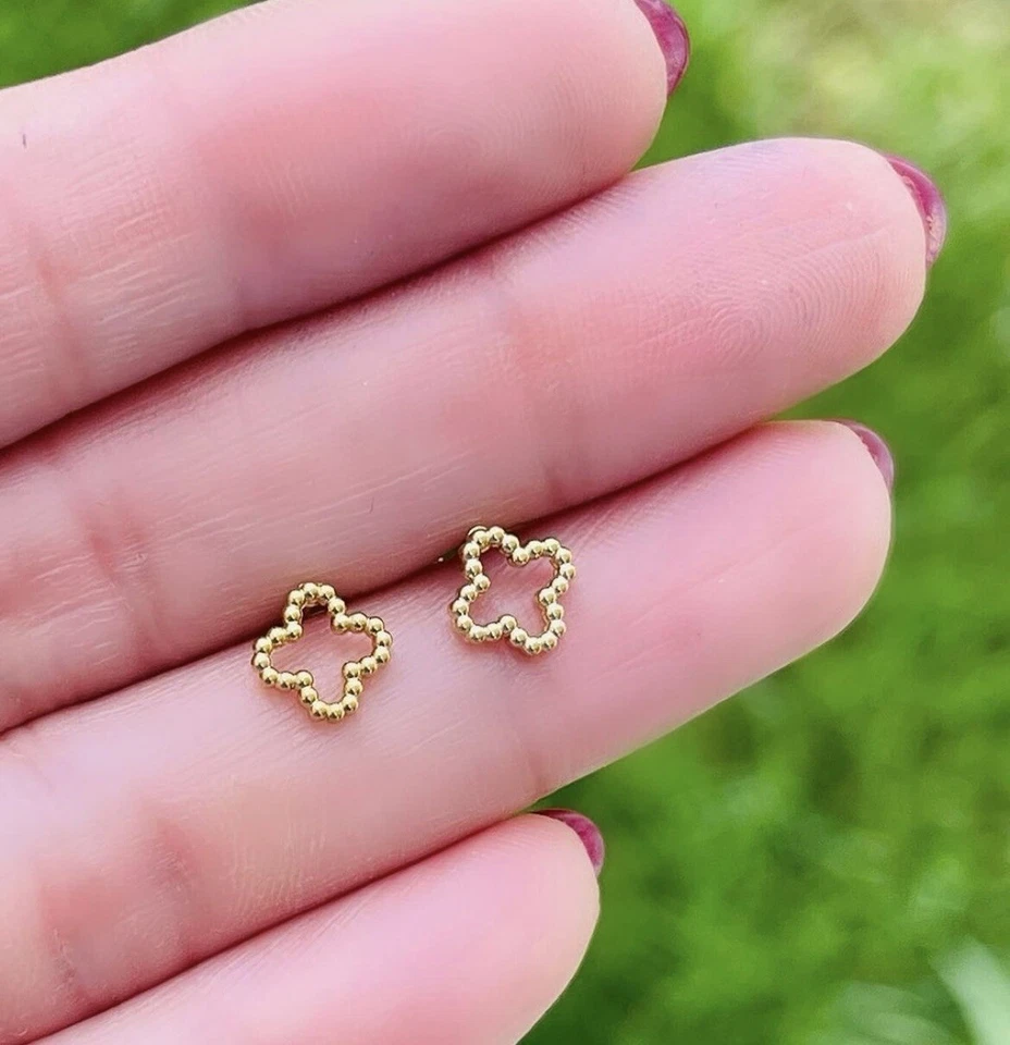 Pendientes Anthropologie Trébol Cuadrifolio 14K ¡De España! Foto 1 de 4