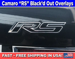 Camaro Rs Emblema Rivestimento, Vinile Camaro Rs Black-Out Calcomanie, Adesivi - Picture 1 of 4
