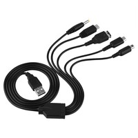 5 in 1 USB Charging Cable for Nintendo Wii U New 3DS NDSL GBA SP DSi PSP