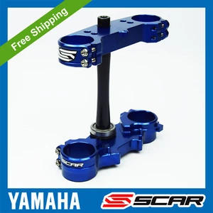 TRIPLE CLAMPS YAMAHA YZ125 YZ 125 15-24 2021 2022 2023 2024 BLUE Offset 25 SCAR - Picture 1 of 2