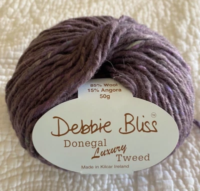 DEBBIE BLISS Donegal Luxury Tweed Yarn~Wool Angora Blend~Color 360005 Purple - Image 1 of 3