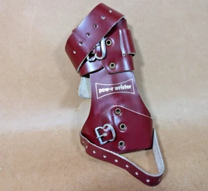 Vintage Pow-R Wrister Leather Wrist Supporter Bowling Brace Double Buckle - Picture 1 of 14