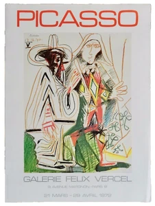 aRT PRINT COLOR POSTER PABLO PICASSO GALERIE FELIX VERCEL PARIS VINTAGE neocurio - Picture 1 of 11