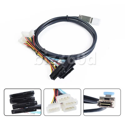 Mini-SAS SFF-8088 26Pin to 4 X SAS SFF-8482 29Pin External Cable 2MFree Ship - Image 1 of 4
