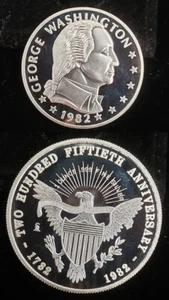 1982 George Washington 250th Anniversary 1 oz. .999 Silver Proof Round 24184 - Picture 1 of 1