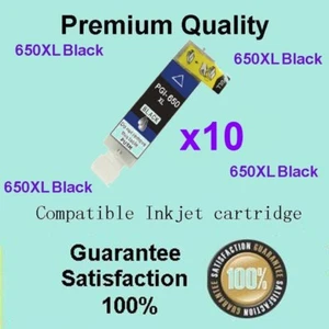 10 x PGI-650XL 650XL BLACK Only Ink Compatible for Canon Pixma MG5660 MG6660 - Picture 1 of 1