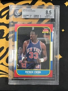 1986 FLEER BASKETBALL #32 PATRICK EWING RC BGS 8.5 WITH MINT 9 EDGES NY KNICKS - Picture 1 of 2