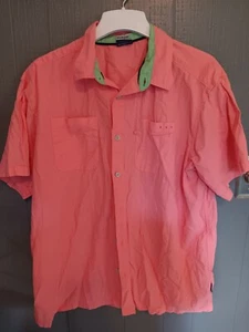 Columbia PFG Pink Orange Fishing Pockets Omni Shade Short Sleeve Mens Shirt XL - Picture 1 of 8