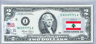 $2 2003 STAMP CANCELED FLAG FROM LEBANON COLLECTIBLE THE LUCKY MONEY VALUE $300
