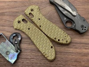 SEIGAIHA BRASS Scales for Benchmade GRIPTILIAN 551 & 550 Orig v. - Picture 1 of 5