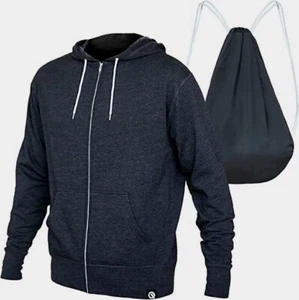 Neu Quickflip anthrazitgrau Hoodie mit Reißverschluss Sweatshirt Rucksack Unisex Größe Small - Bild 1 von 2
