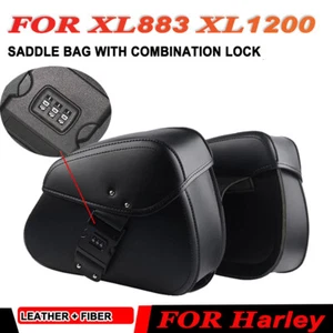 Saddle Bag Luggage Side Bag Tool Storage Bags For Harley Sportster XL883 XL1200 - Picture 1 of 6