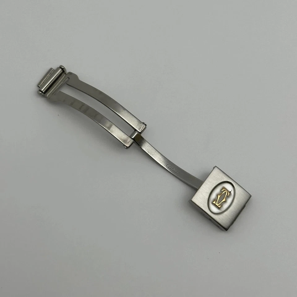 Authentic Cartier Santos Ronde 14mm Steel 18K Gold Deployment Buckle Clasp - Image 1 of 4