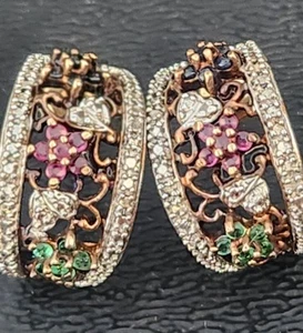 Orecchini Ross Simmons in argento 14kt oltre 925 con pietre preziose - Foto 1 di 4