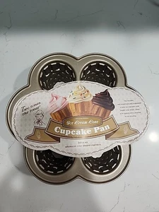 Nordic Ware Williams Sonoma Gelato Cono Cupcake Teglia da Forno Alluminio 4,5 Tazze - Foto 1 di 7