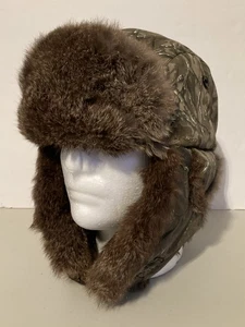 Yukon Tracks Tree Camo Kaninchenfell Mütze Größe XL Jagd Angeln Winter - Bild 1 von 9