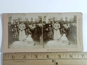 Redford the Retriever Hund Stereoview Mt. Washington Summit Antik um 1887 - Bild 1 von 2