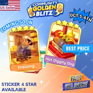Hot Diggity Dog - Pressing 💥 Golden Blitz Monopoly Go Sticker⚡ Fastest/Cheapest - Bild 1 von 7