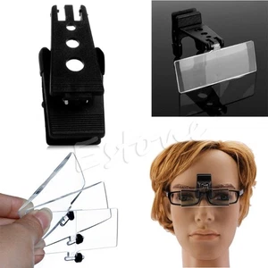 Folding Eyeglass Clip On Flip Magnifying Loupe Glass Handsfree Precise Magnifier - Picture 1 of 8