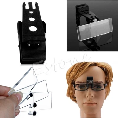 Folding Eyeglass Clip On Flip Magnifying Loupe Glass Handsfree Precise Magnifier - Image 1 of 4