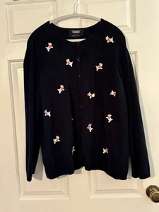 Vintage Damen 2X Designers Originals Studio Joy Strickjacke Weihnachten Scottie Hunde - Bild 1 von 7