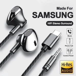 Auriculares internos de karaoke tipo C con cable 3,5 mm estéreo para música manos libres He... - Imagen 1 de 14