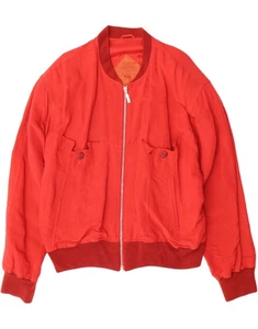 PHOENIX Mens Bomber Jacket UK 38 Medium Red Linen BM07 - Picture 1 of 3