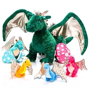 7 Pcs Dragon Toy Set 16 Inch Large Dragon Stuffed Animal with 4 Cute Style - Picture 1 of 7