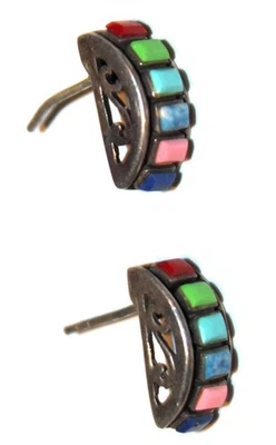 Fantástico Lote de Pendientes Coloridos Suroeste Marcados Plata de Ley 925 # 303 Foto 1 de 3