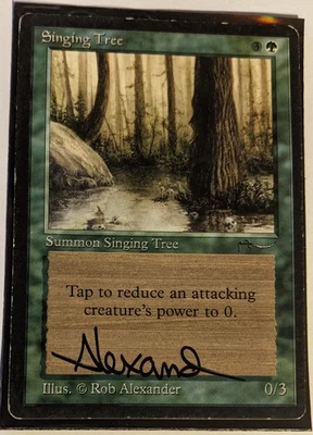 MTG English Magic Card Light Play (Signed) SINGING TREE from Arabian Nights - Image 1 of 2