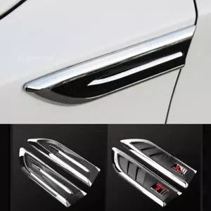 2Pcs Universal Black Car Exterior Side Fender Intake Vent Air Wing Cover Trim - Bild 1 von 10
