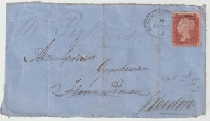 1864 RARO CUCCHIAIO NORTHAMTON 2° RITAGLIO SU 1d fronte stella a Weedon - NORTHANTS - Foto 1 di 2