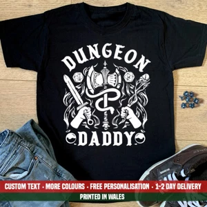 Camiseta Dungeon Daddy Divertida D&D & Dragons Papá Dungeons Cumpleaños Regalo Top - Imagen 1 de 1